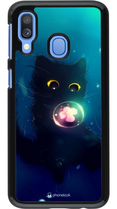 Hülle Samsung Galaxy A40 - Cute Cat Bubble