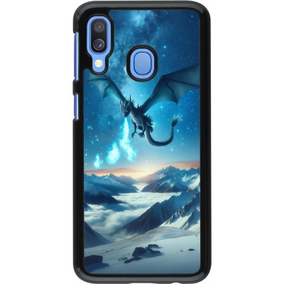 Coque Samsung Galaxy A40 - Dragon nocturne montagne