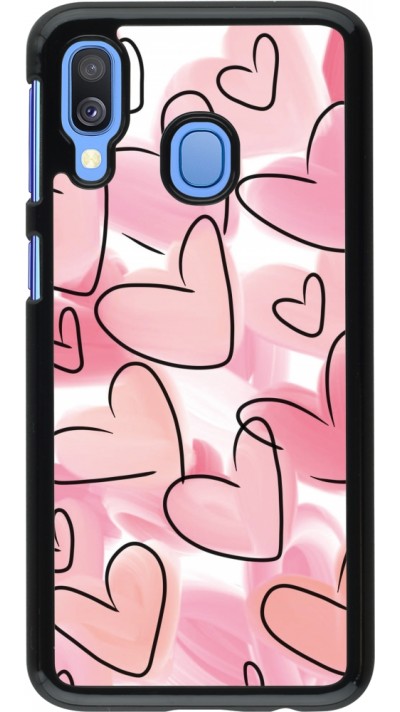 Samsung Galaxy A40 Case Hülle - Easter 2023 pink hearts