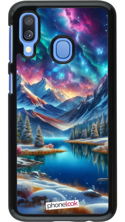 Samsung Galaxy A40 Case Hülle - Fantasiebergsee Himmel Sterne