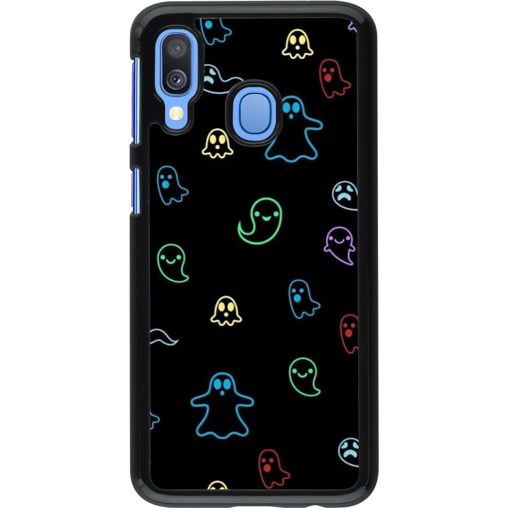 Samsung Galaxy A40 Case Hülle - Halloween 2024 colorful ghosts
