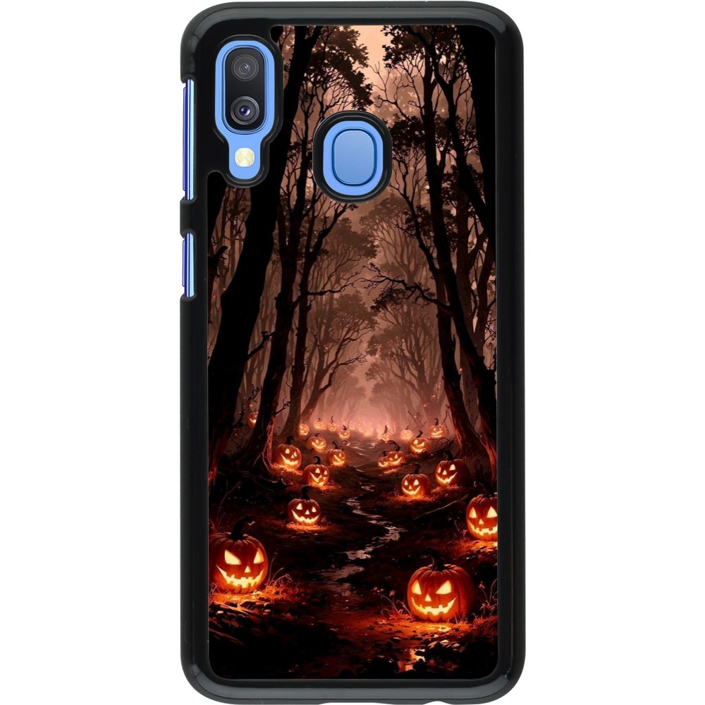 Samsung Galaxy A40 Case Hülle - Halloween 2025 Road of Terrifying Pumpkins