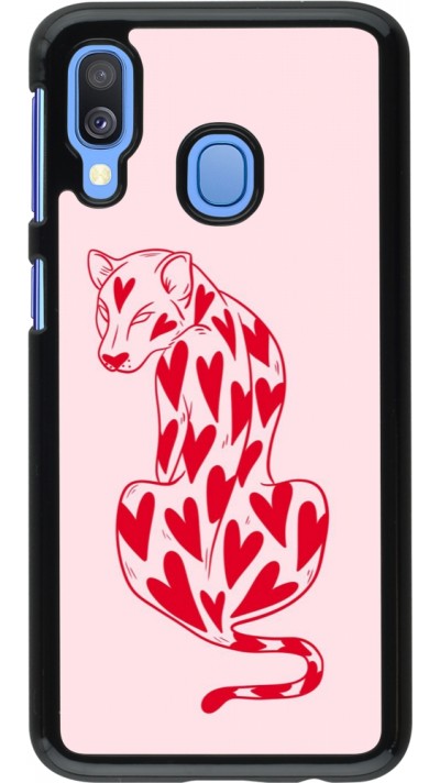 Coque Samsung Galaxy A40 - Leopard with hearts 2026