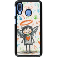 Coque Samsung Galaxy A40 - Little Angel Sketch Love