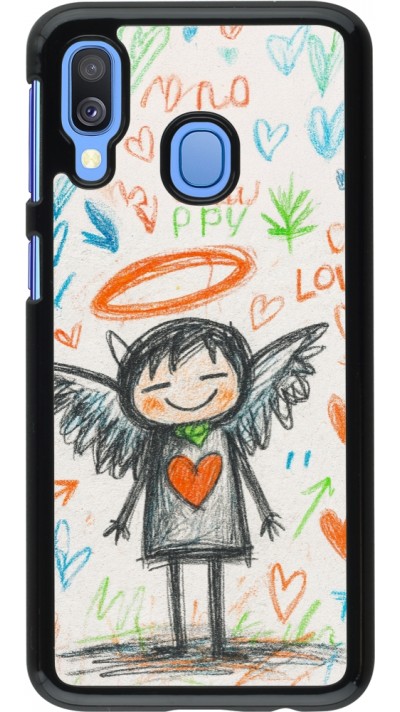 Coque Samsung Galaxy A40 - Little Angel Sketch Love