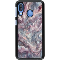 Samsung Galaxy A40 Case Hülle - Violetter silberner Marmor