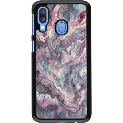Samsung Galaxy A40 Case Hülle - Violetter silberner Marmor