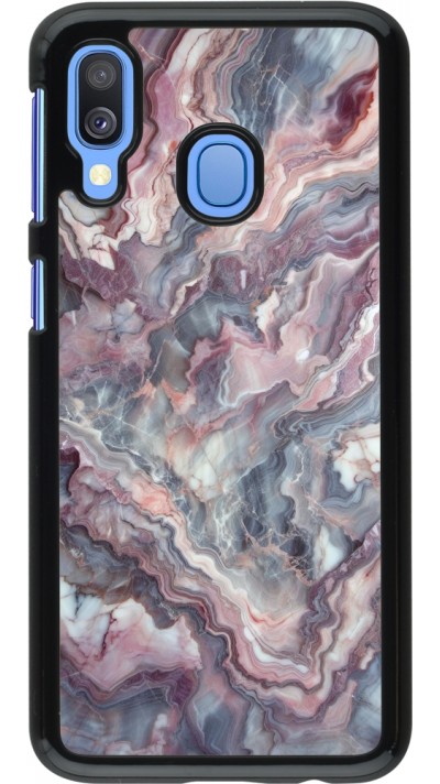 Samsung Galaxy A40 Case Hülle - Violetter silberner Marmor