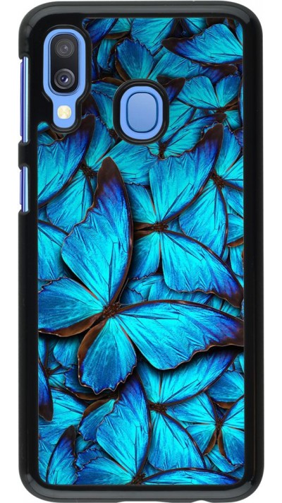 Coque Samsung Galaxy A40 - Papillon - Bleu