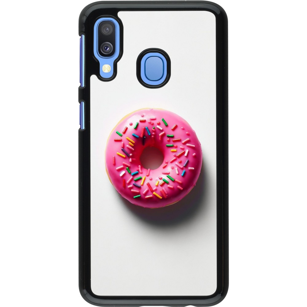Coque Samsung Galaxy A40 - Weißer Hintergrund, pinker Donut