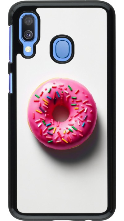 Samsung Galaxy A40 Case Hülle - Weisser Hintergrund, pinker Donut
