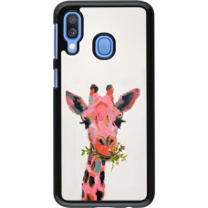 Samsung Galaxy A40 Case Hülle - Pink Girafe Paint