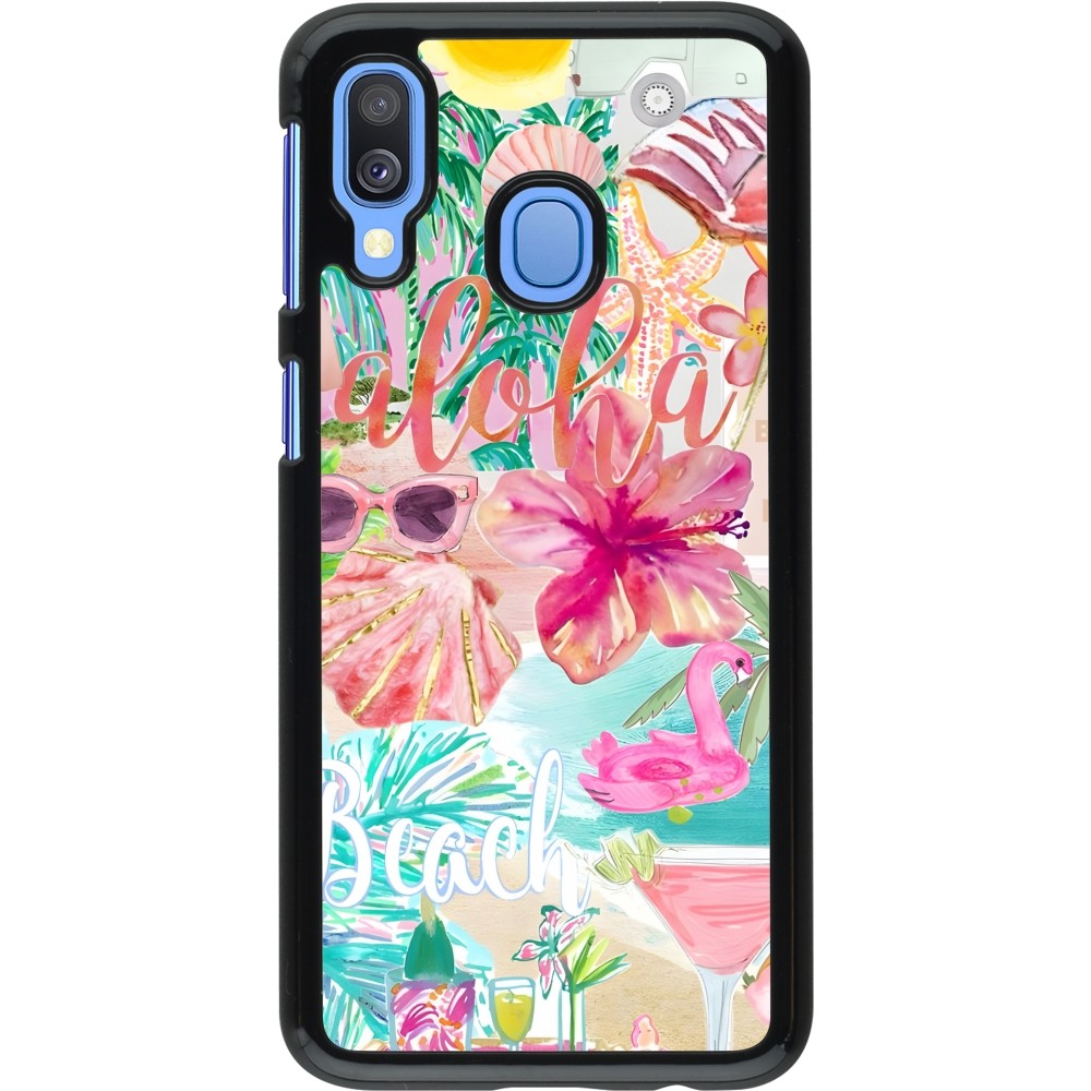 Samsung Galaxy A40 Case Hülle - Preppy Collage Aloha