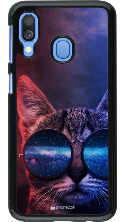 Coque Samsung Galaxy A40 - Red Blue Cat Glasses