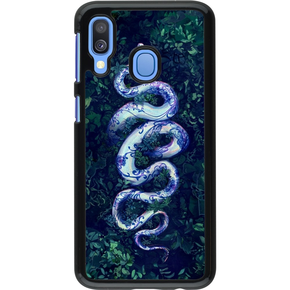Samsung Galaxy A40 Case Hülle - Snake Blue Anaconda