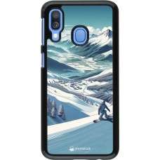 Samsung Galaxy A40 Case Hülle - Snowboarder Berg