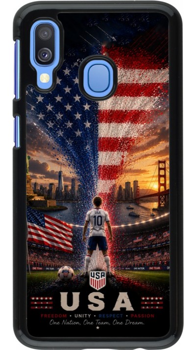 Coque Samsung Galaxy A40 - Football États-Unis splash 2026