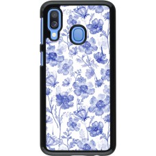 Samsung Galaxy A40 Case Hülle - Spring 23 watercolor blue flowers