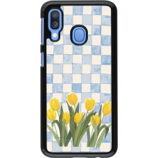 Coque Samsung Galaxy A40 - Blue vichy tulips 2026