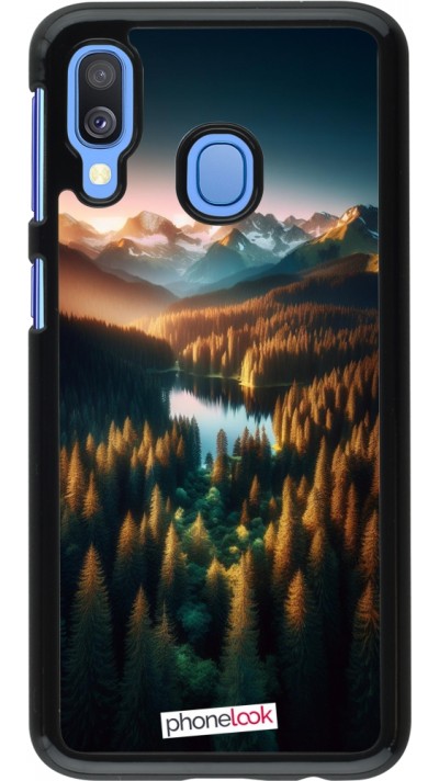 Samsung Galaxy A40 Case Hülle - Sonnenuntergang Waldsee
