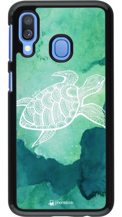 Coque Samsung Galaxy A40 - Turtle Aztec Watercolor