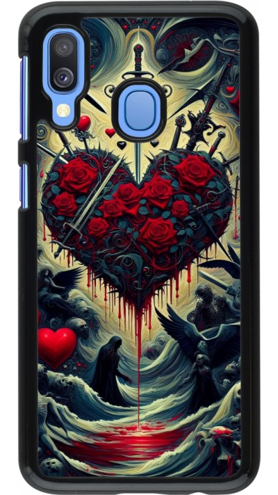 Coque Samsung Galaxy A40 - Dark Love Coeur Sang