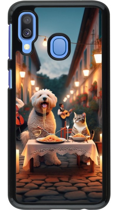 Coque Samsung Galaxy A40 - Valentine 2024 Dog & Cat Candlelight