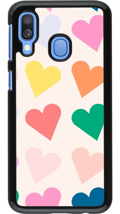Coque Samsung Galaxy A40 - Valentine 2023 colorful hearts