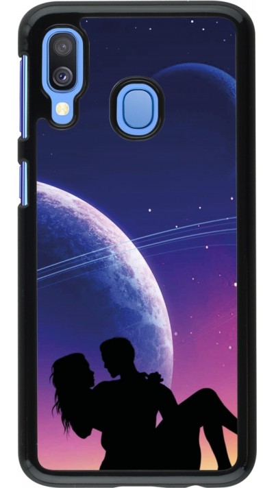 Coque Samsung Galaxy A40 - Valentine 2023 couple love to the moon