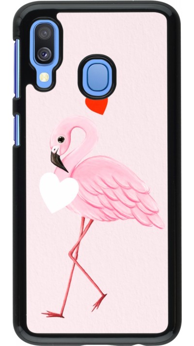 Coque Samsung Galaxy A40 - Valentine 2023 flamingo hearts