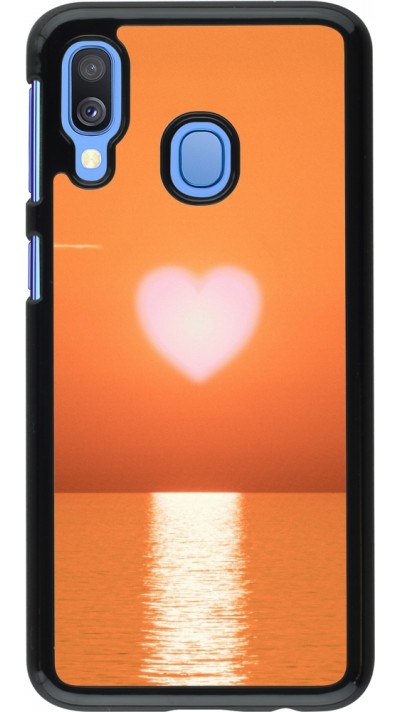 Coque Samsung Galaxy A40 - Valentine 2023 heart orange sea