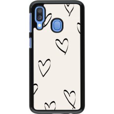 Samsung Galaxy A40 Case Hülle - Valentine 2023 minimalist hearts