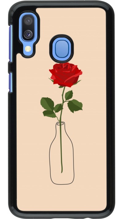 Coque Samsung Galaxy A40 - Valentine 2023 single rose in a bottle