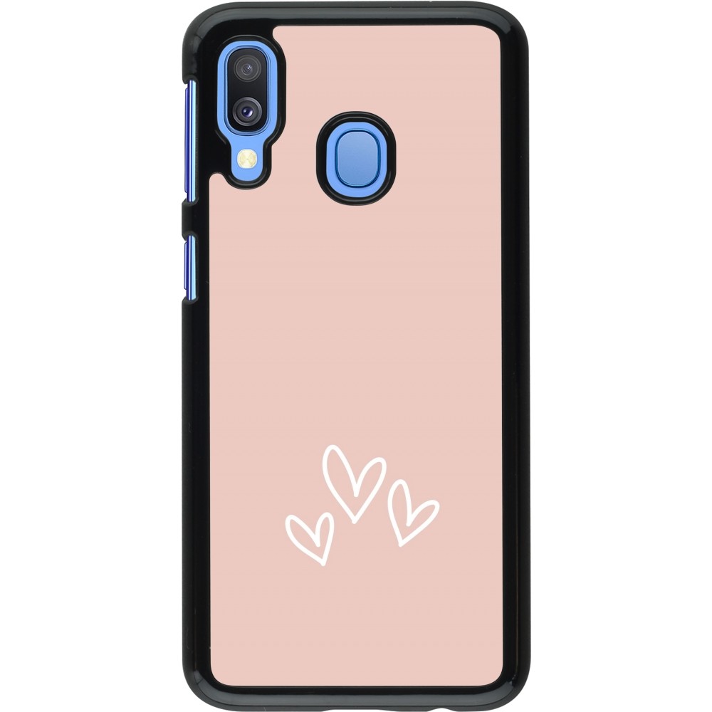 Coque Samsung Galaxy A40 - Valentine 2023 three minimalist hearts
