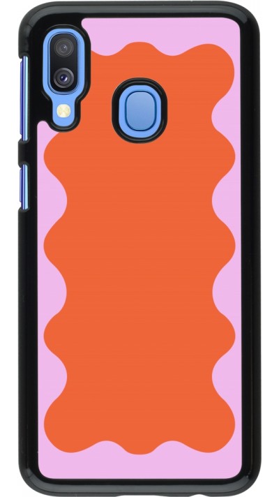 Coque Samsung Galaxy A40 - Wavy Rectangle Orange Pink