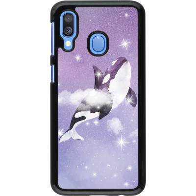 Hülle Samsung Galaxy A40 - Whale in sparking stars