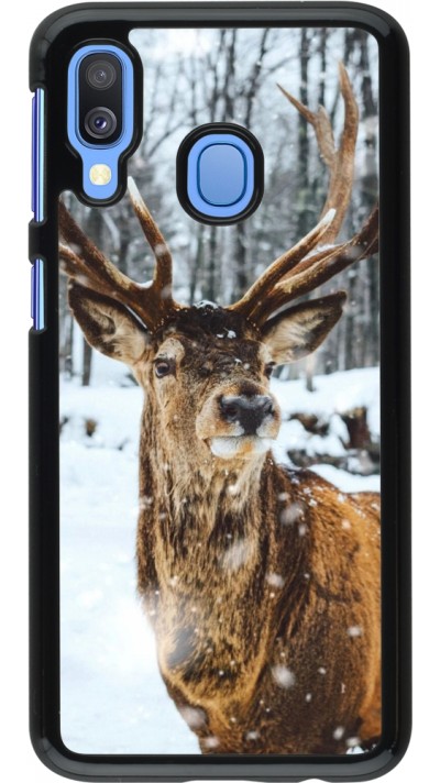 Coque Samsung Galaxy A40 - Winter 22 Cerf sous la neige