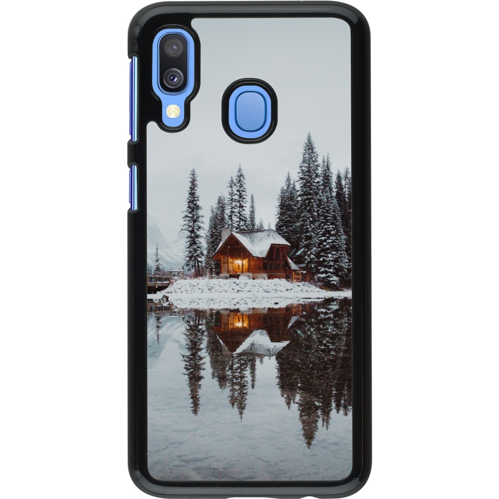 Coque Samsung Galaxy A40 - Winter 25 Winter house forest afternoon