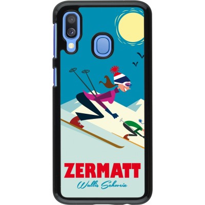 Samsung Galaxy A40 Case Hülle - Zermatt Ski Downhill