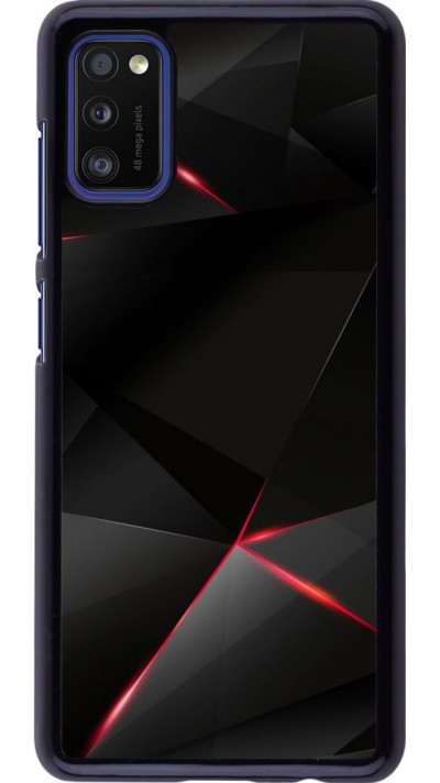 Coque Samsung Galaxy A41 - Black Red Lines