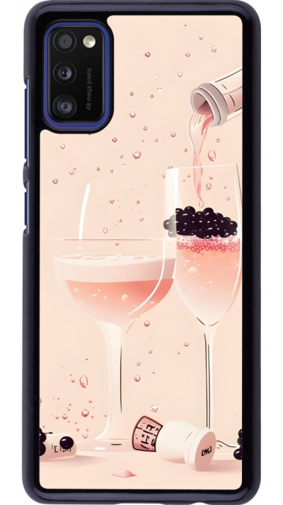 Samsung Galaxy A41 Case Hülle - Champagne Pouring Pink