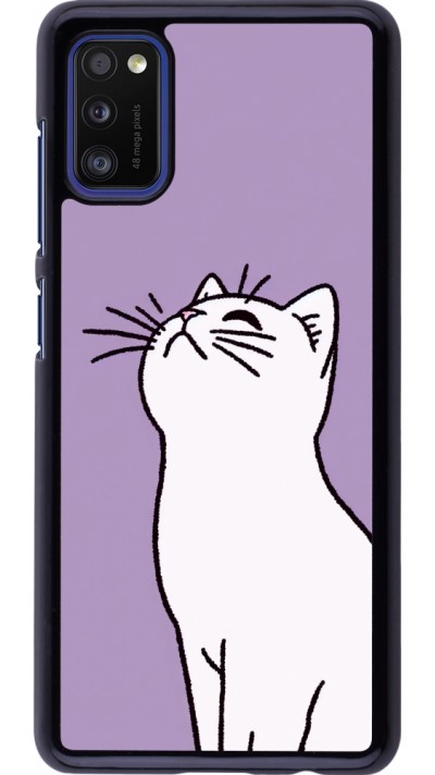 Samsung Galaxy A41 Case Hülle - Chat auf lila Hintergrund