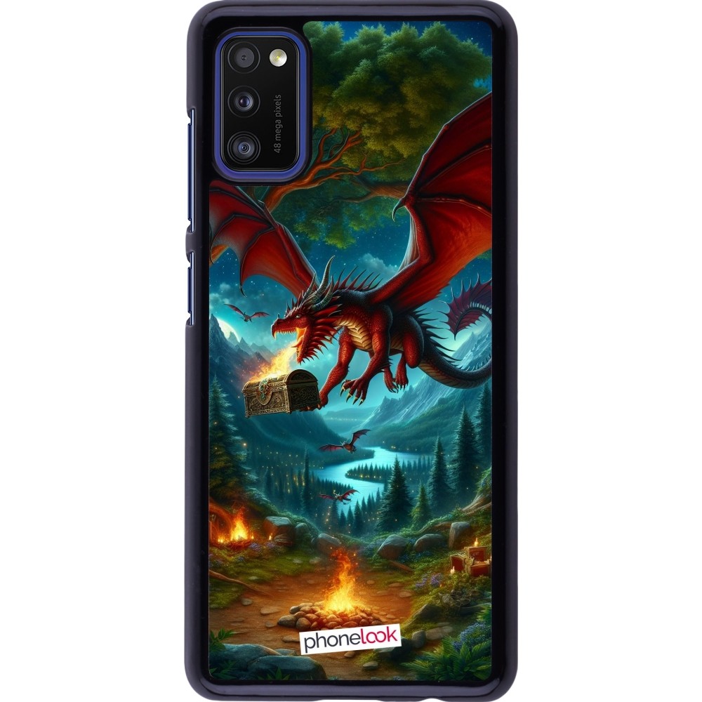 Coque Samsung Galaxy A41 - Dragon Volant Forêt Trésor