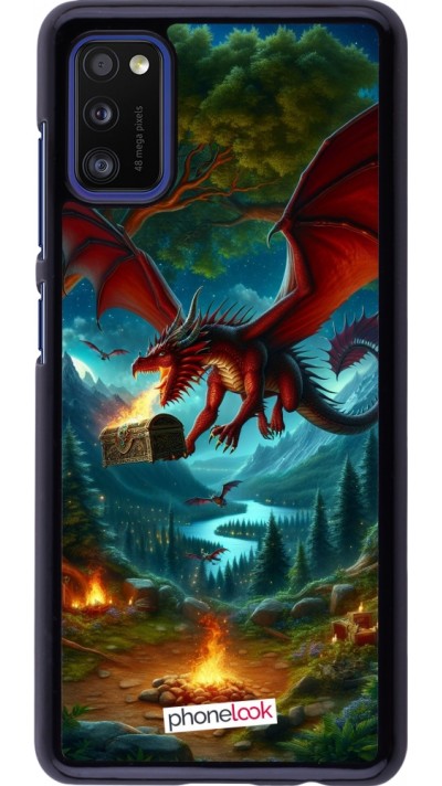 Coque Samsung Galaxy A41 - Dragon Volant Forêt Trésor