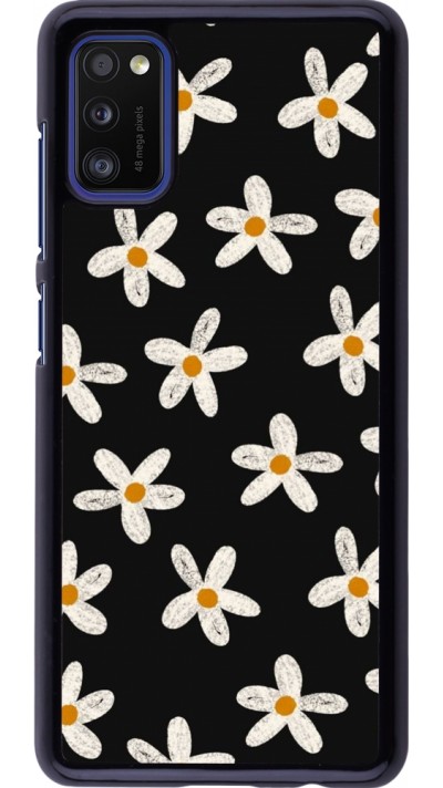 Samsung Galaxy A41 Case Hülle - Easter 2024 white on black flower