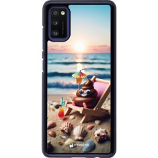 Samsung Galaxy A41 Case Hülle - Kackhaufen Emoji auf Liegestuhl