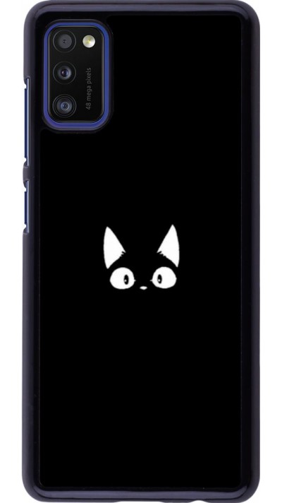 Hülle Samsung Galaxy A41 - Funny cat on black