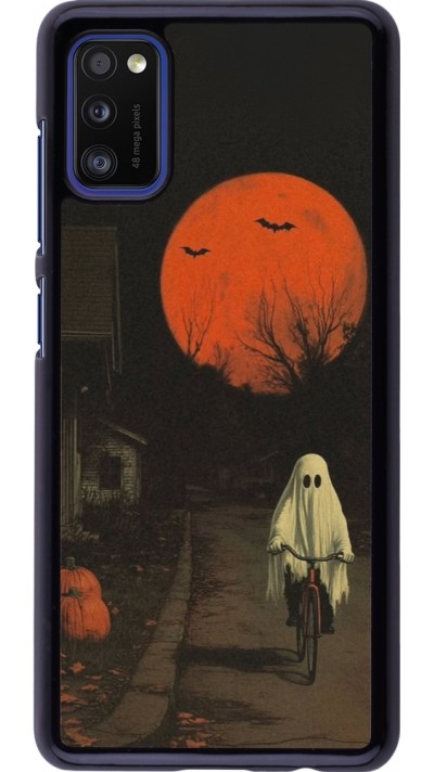Coque Samsung Galaxy A41 - Halloween 2025 Ghost on a bicycle Coque Samsung Galaxy A41 - Halloween 2025 Ghost on a bicycle