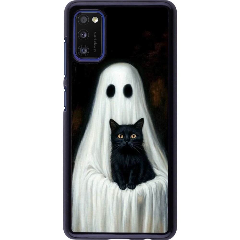 Coque Samsung Galaxy A41 - Halloween 2025 Ghost with black cat