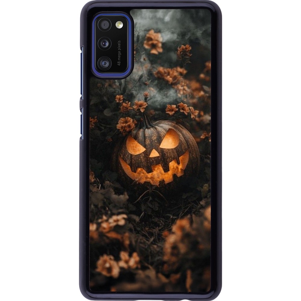 Coque Samsung Galaxy A41 - Halloween 2025 Pumpkin with flowers